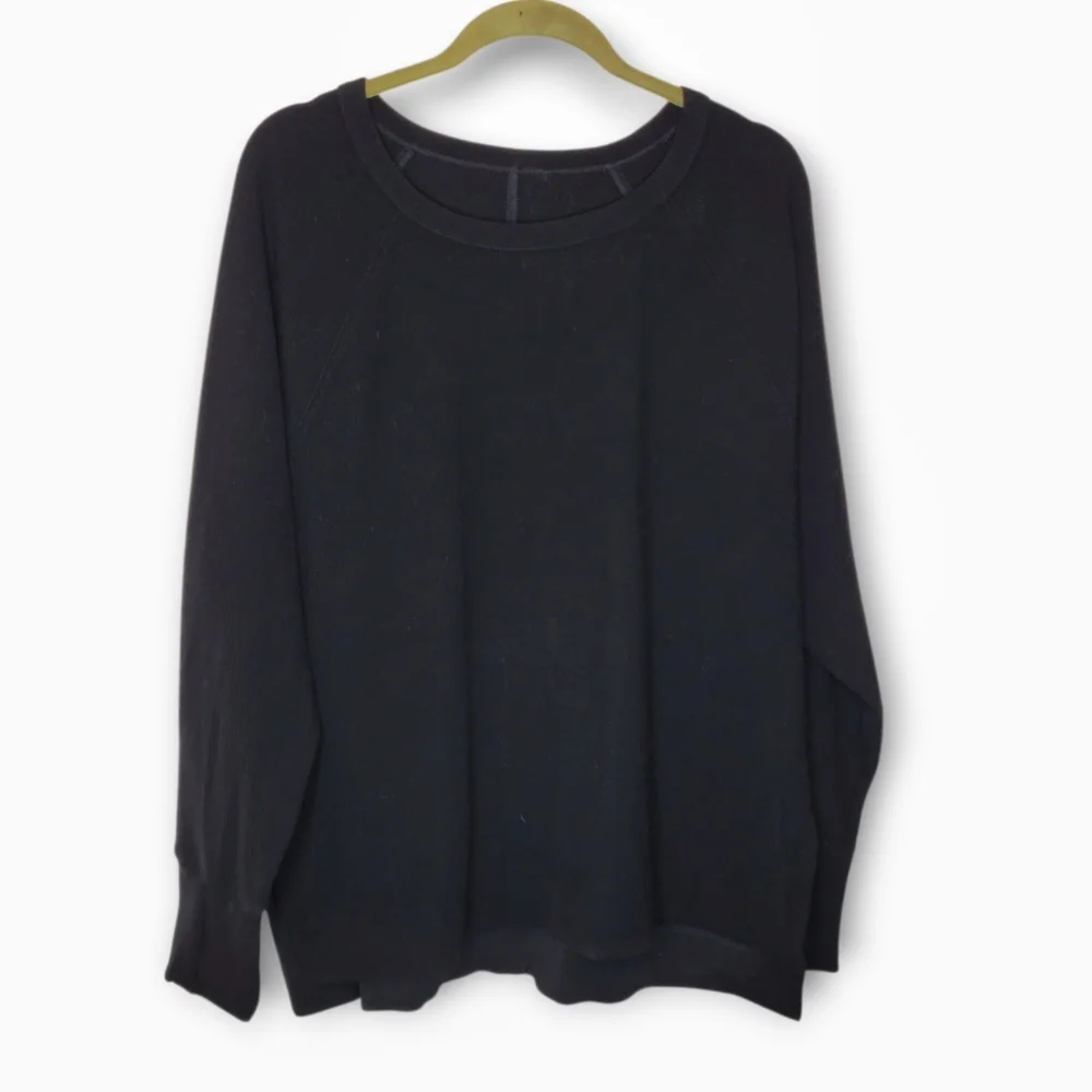 WoolX Ainsley Ribbed Merino Sweater XL Black - Picture 3 of 7